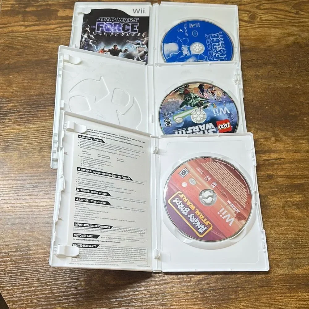 Wii Star Wars Video Game Lot 3 Games Angry Birds Star Wars 3 The Force Unleashed